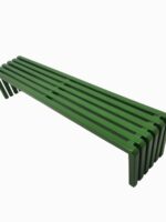 Green metal flat bench