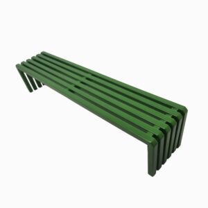 Green metal flat bench