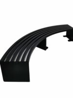 Black curved metal bench